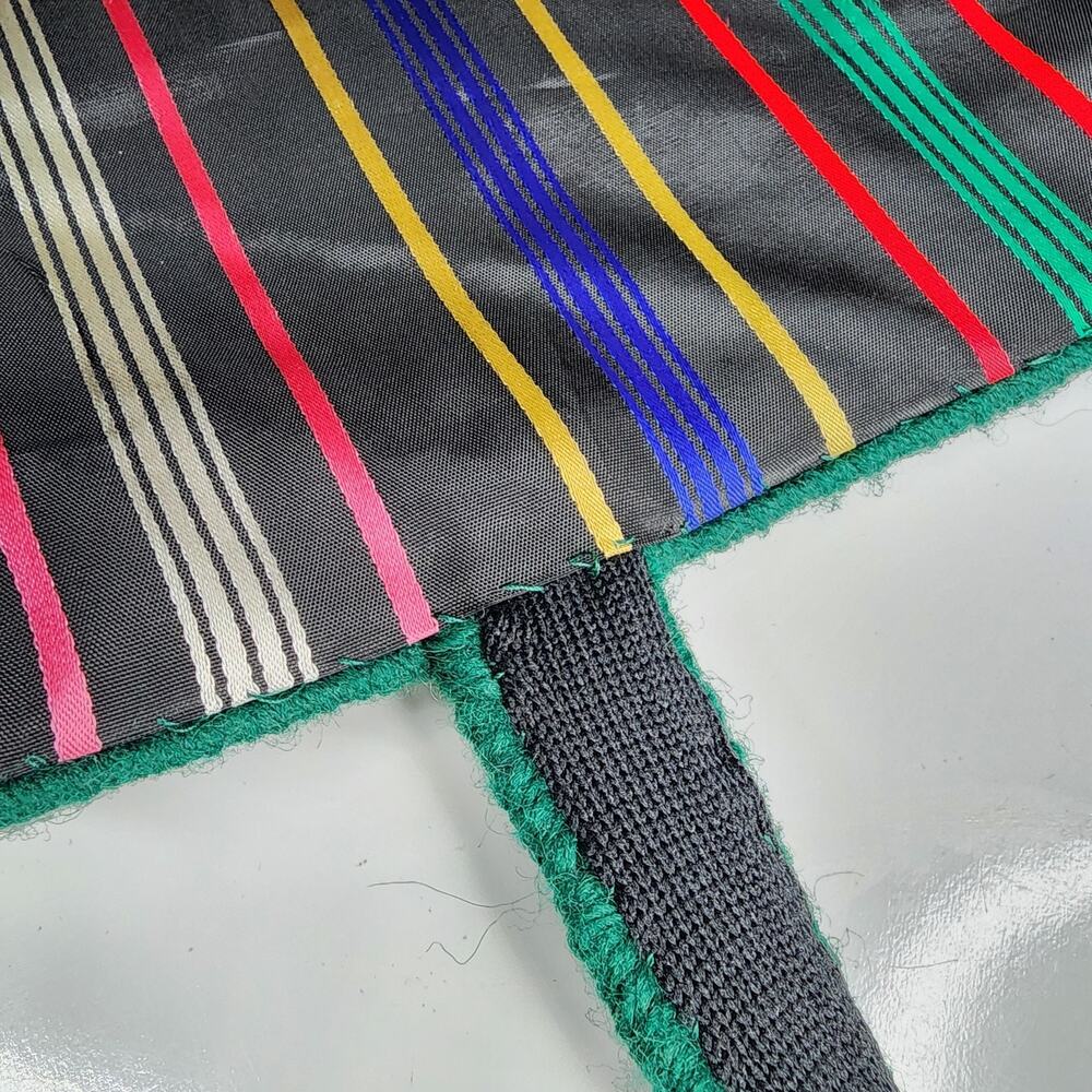 VTG Handmade Needlepoint Tote Bag Floral Canvas Plastic Purse Craft Knit 11x9 - Picture 9 of 15